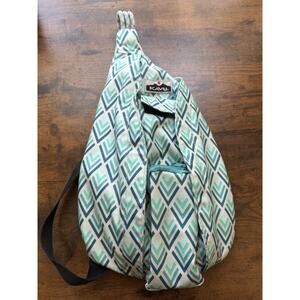 KAVU Rope Sling Bag Multicolor Crossbody Backpack 100% Cotton Mini Chevron